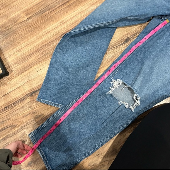 ABERCROMBIE & FITCH Curve Love 90s Straight Low Rise Jeans Medium Wash - Picture 6 of 7